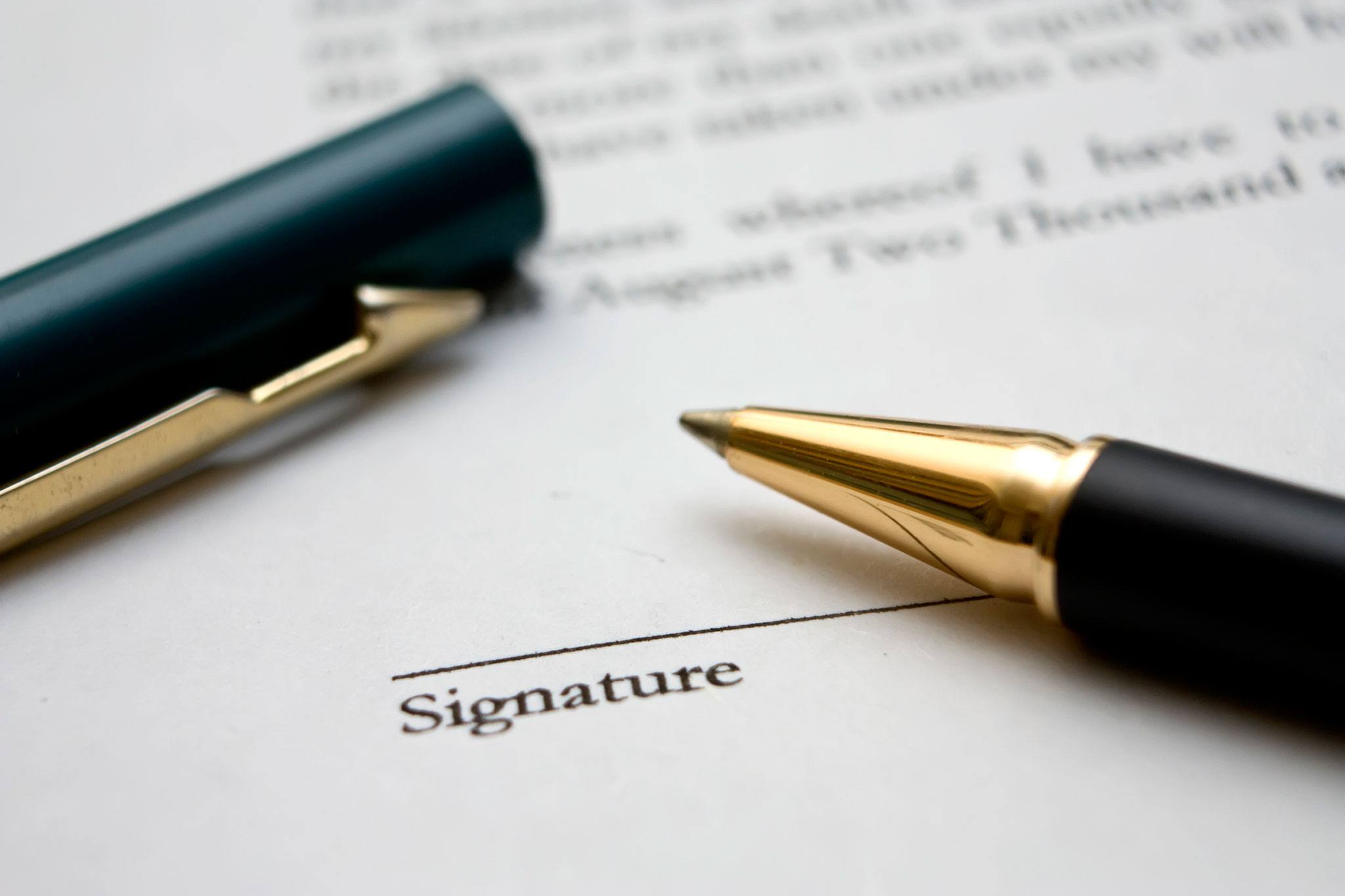 signing paperwork